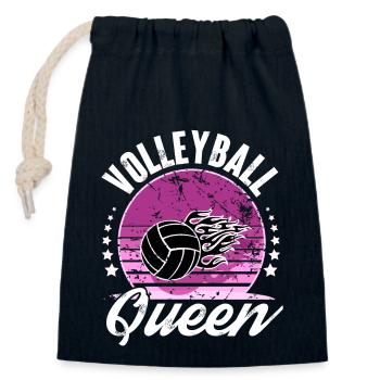 Volleyball - Closable cotton gift bag (14x20cm) - navy - Front