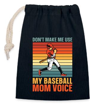 Baseball Mom Stimme Softball Mama - Verschließbarer Geschenkbeutel aus Baumwolle (14x20cm) - Navy - Vorne
