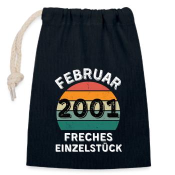 Februar 2001 Freches Einzelstück - Verschließbarer Geschenkbeutel aus Baumwolle (14x20cm) - Navy - Vorne