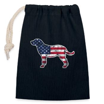 Labrador 4. Juli Hundeliebhaber patriotische US - Verschließbarer Geschenkbeutel aus Baumwolle (14x20cm) - Navy - Vorne