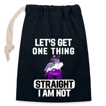 Ace Pride Mois Grenouille LGBT Cadeau Asexué - Sac cadeau en coton avec cordon (14 x 20 cm) - bleu marine - Devant