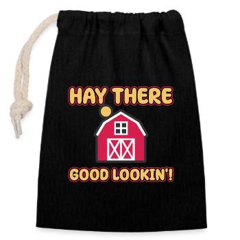 Funny barn proverb - Closable cotton gift bag (14x20cm) - black - Front