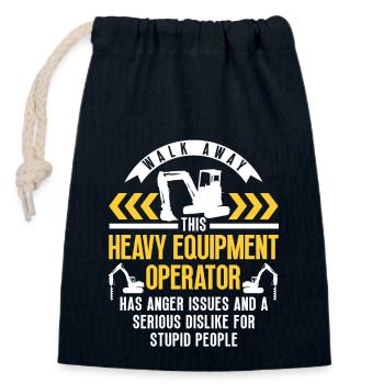 Construction machinery operator Excavator driver Excavator driver Construction workers - Closable cotton gift bag (14x20cm) - navy - Front