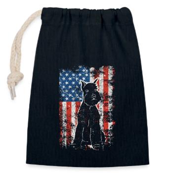 Schnauzer 4. Juli Hundeliebhaber Patriotische USA - Verschließbarer Geschenkbeutel aus Baumwolle (14x20cm) - Navy - Vorne