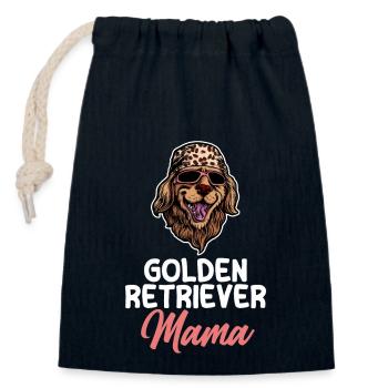 Hund Golden Retriever Mama - Verschließbarer Geschenkbeutel aus Baumwolle (14x20cm) - Navy - Vorne