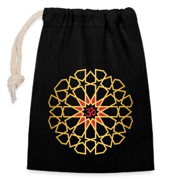 Om-Symbol Om-Zeichen Om-Mantra, Om-Mandala - Verschließbarer Geschenkbeutel aus Baumwolle (14x20cm) - Schwarz - Vorne