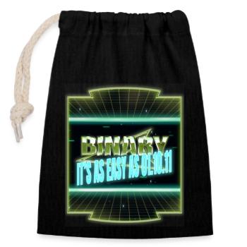 Piratage Ordinateur Équestre Geek Doigts Ordinateur - Sac cadeau en coton avec cordon (14 x 20 cm) - noir - Devant