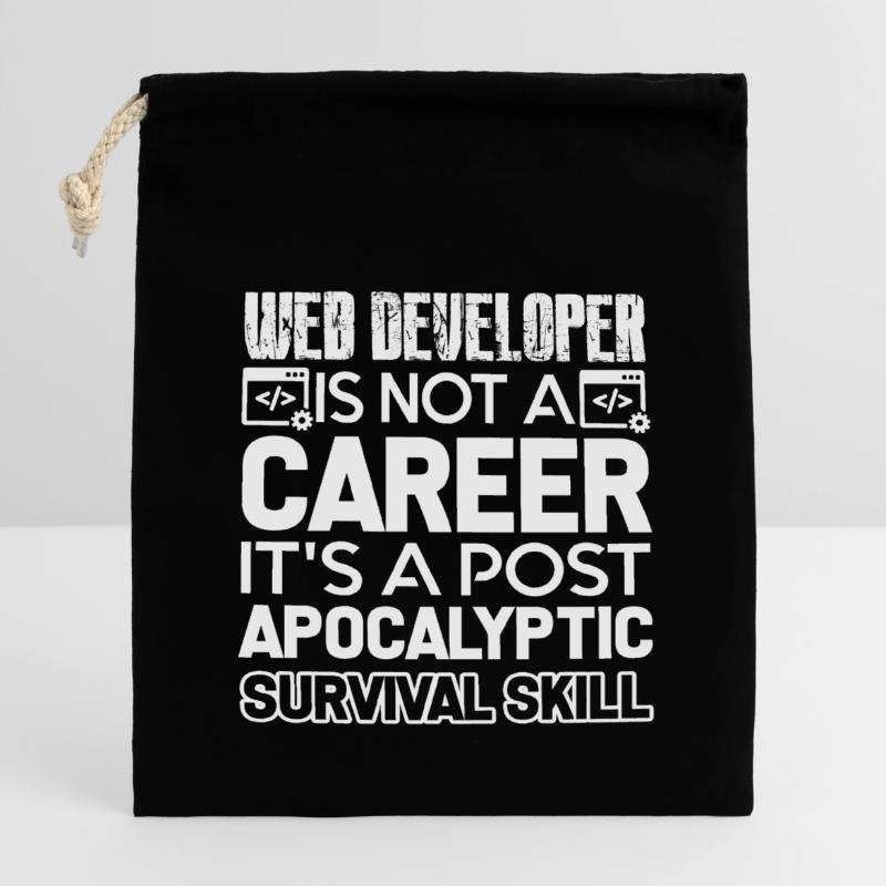 Web Developer Web Developer Survival Skill Closable cotton gift bag (14x20cm)