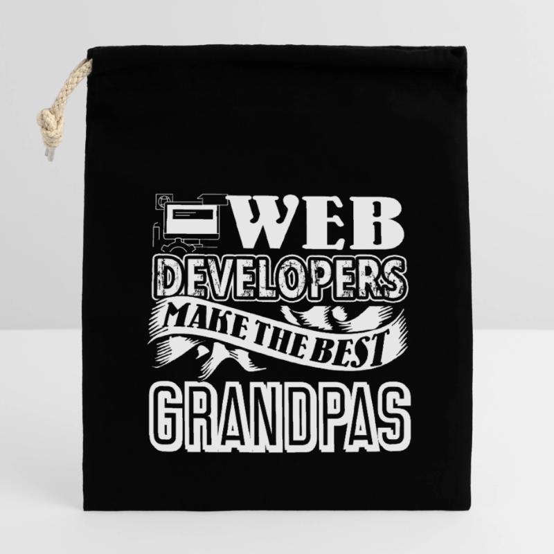 Web Developer Web Developers Best Grandpas Closable cotton gift bag (14x20cm)