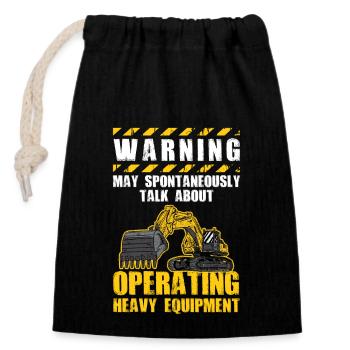 Construction machinery operator Excavator driver Excavator driver Construction workers - Closable cotton gift bag (14x20cm) - black - Front