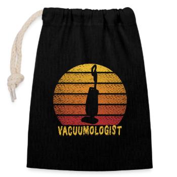 Vacuum Cleaner Vacuumlogist - Closable cotton gift bag (14x20cm) - black - Front