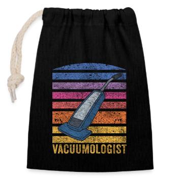 Vacuum Cleaner Vacuumlogist - Closable cotton gift bag (14x20cm) - black - Front