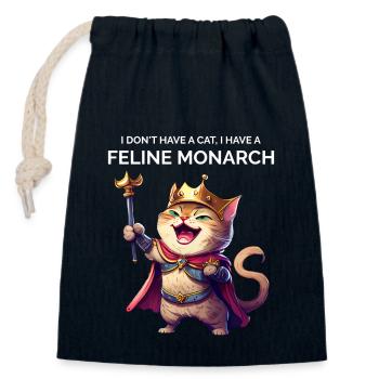 Pet Owner Cat Lover - Closable cotton gift bag (14x20cm) - navy - Front