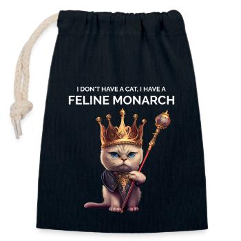 Cat Enthusiast - Closable cotton gift bag (14x20cm) - navy - Front