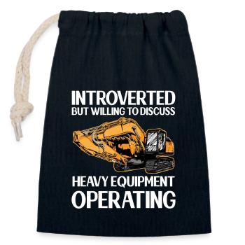 Construction machinery operator Excavator driver Excavator driver Construction workers - Closable cotton gift bag (14x20cm) - navy - Front