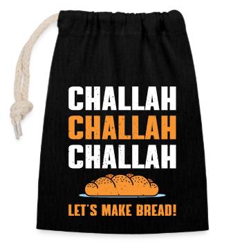 Lustiges Challah-brotbacken Für Schabbat - Verschließbarer Geschenkbeutel aus Baumwolle (14x20cm) - Schwarz - Vorne