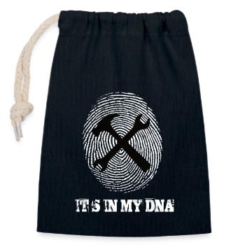 Vise son ADN - Sac cadeau en coton avec cordon (14 x 20 cm) - bleu marine - Devant