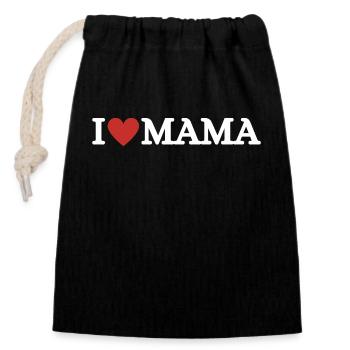 I love mama ,happy mother's day - Closable cotton gift bag (14x20cm) - black - Front