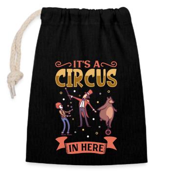 Circus Arts Circus Artists Event Staff - Closable cotton gift bag (14x20cm) - black - Front