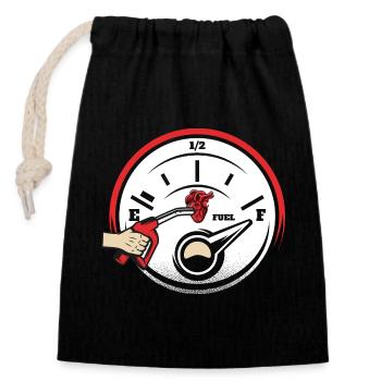 Cœur moteur ravitaillé - Sac cadeau en coton avec cordon (14 x 20 cm) - noir - Devant
