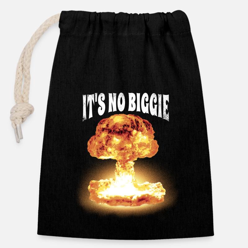 Pas de big bang - Sac cadeau en coton avec cordon (14 x 20 cm) - noir