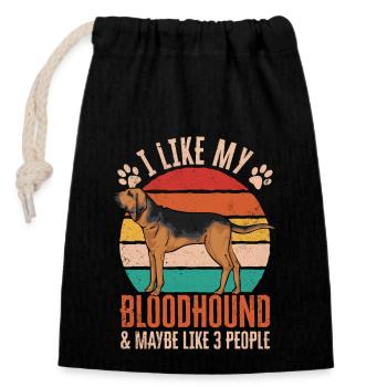 Bloodhound Hund Bluthund - Verschließbarer Geschenkbeutel aus Baumwolle (14x20cm) - Schwarz - Vorne