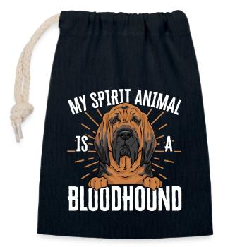 Bloodhound Hund Bluthund - Verschließbarer Geschenkbeutel aus Baumwolle (14x20cm) - Navy - Vorne