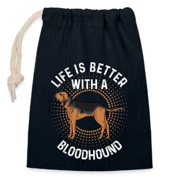 Bloodhound Hund Bluthund - Verschließbarer Geschenkbeutel aus Baumwolle (14x20cm) - Navy - Vorne