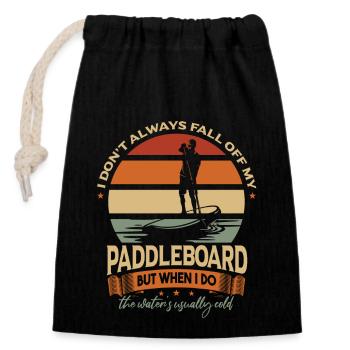 Standup Paddleboard - Verschließbarer Geschenkbeutel aus Baumwolle (14x20cm) - Schwarz - Vorne