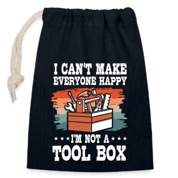 Funny toolbox lover saying - Closable cotton gift bag (14x20cm) - navy - Front