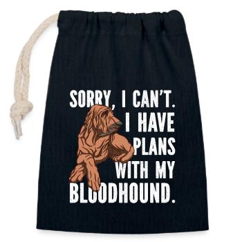 Bloodhound Hund Bluthund - Verschließbarer Geschenkbeutel aus Baumwolle (14x20cm) - Navy - Vorne
