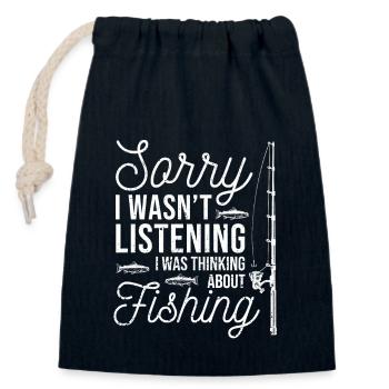 Désolé de ne pas avoir écouté, j’ai - Sac cadeau en coton avec cordon (14 x 20 cm) - bleu marine - Devant