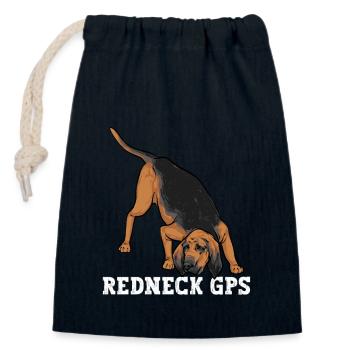 Bloodhound Hund Bluthund - Verschließbarer Geschenkbeutel aus Baumwolle (14x20cm) - Navy - Vorne