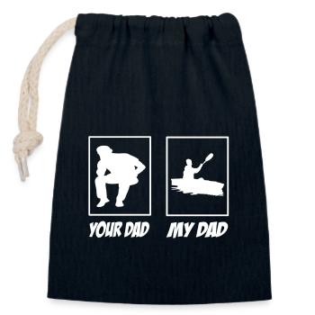 Your Dad My Dad Rowing Dad - Closable cotton gift bag (14x20cm) - navy - Front