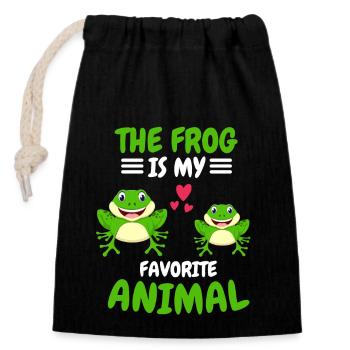 Animal Lovers Frog Lovers Animal Gift Frog - Closable cotton gift bag (14x20cm) - black - Front