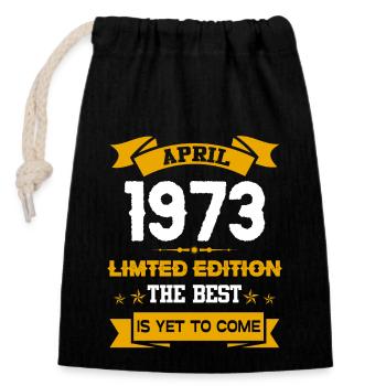 April 1973 Birthday Present - Closable cotton gift bag (14x20cm) - black - Front