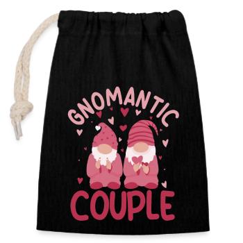 Gnomantic Pair Design Dwarfs - Closable cotton gift bag (14x20cm) - black - Front