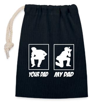 My Dad Your Dad Photographer Dad - Closable cotton gift bag (14x20cm) - navy - Front