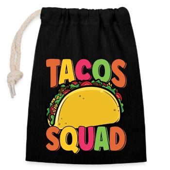 Festive Taco Squad Taco Day Matching Cinco De - Sac cadeau en coton avec cordon (14 x 20 cm) - noir - Devant