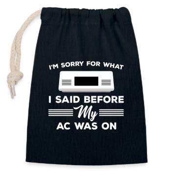 Funny Air Conditioner Gift - Closable cotton gift bag (14x20cm) - navy - Front
