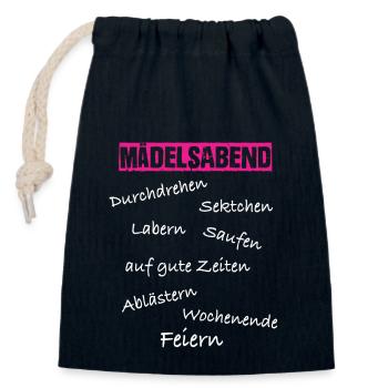 Mädelsabend Jga - Verschließbarer Geschenkbeutel aus Baumwolle (14x20cm) - Navy - Vorne