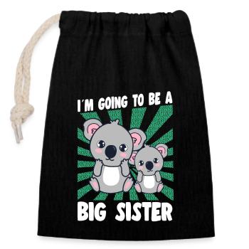 I'm Going To Be A Big Sister Koala Graphic Idea - Verschließbarer Geschenkbeutel aus Baumwolle (14x20cm) - Schwarz - Vorne