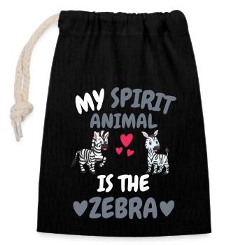 My Spiritual Animal Africa Animal Gift Zebra - Closable cotton gift bag (14x20cm) - black - Front