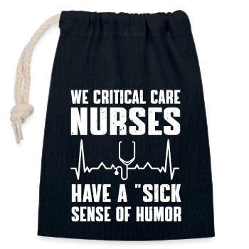 Humour pour les infirmières en soins intensifs - Sac cadeau en coton avec cordon (14 x 20 cm) - bleu marine - Devant