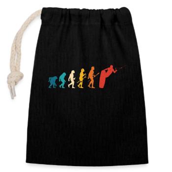 Evolution Retro Wakeboard de Man Wakeboarder - Sac cadeau en coton avec cordon (14 x 20 cm) - noir - Devant