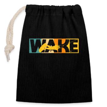 Retro Wakeboard Wakeboarding Water Sports Wakeboard - Closable cotton gift bag (14x20cm) - black - Front