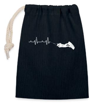 Wakeboard Heartbeat Drôle de Wakeboard Surfer - Sac cadeau en coton avec cordon (14 x 20 cm) - bleu marine - Devant