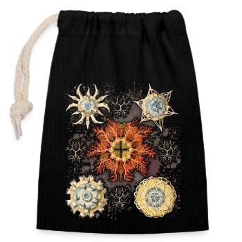 Méduses de Mer, Haeckel vintage illustration maritime - Sac cadeau en coton avec cordon (14 x 20 cm) - noir - Devant