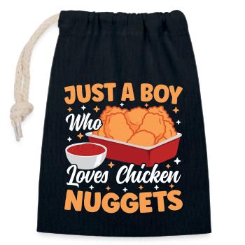 Juste un garçon qui aime les pépites de poulet drôle - Sac cadeau en coton avec cordon (14 x 20 cm) - bleu marine - Devant