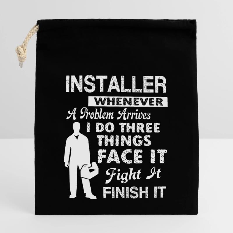 Installer Installer Solves Problem Closable cotton gift bag (14x20cm)